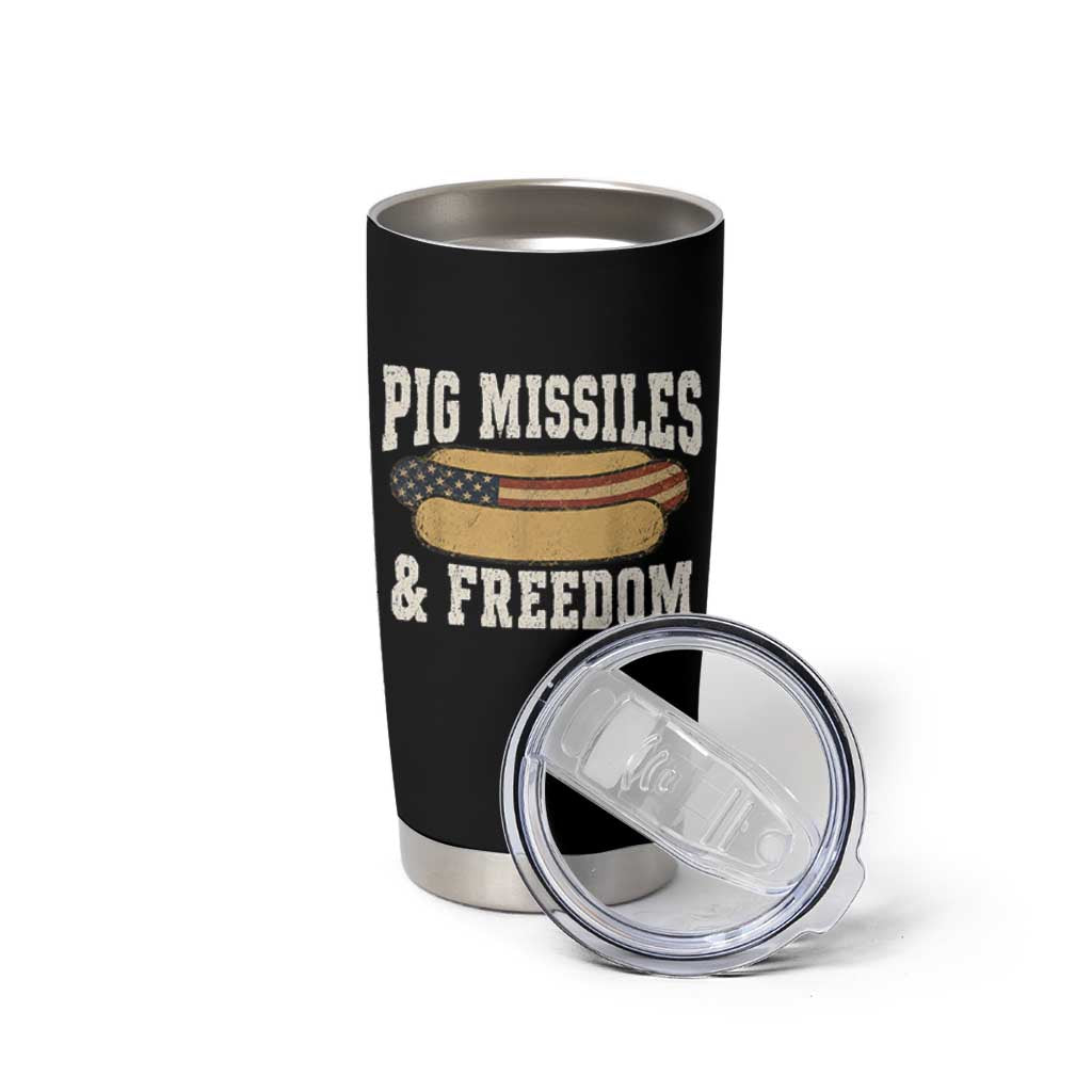Pig Missiles And Freedom 4th of July Patriotic Hotdog Tumbler Cup