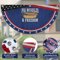 Pig Missiles And Freedom 4th of July Hotdog Patriotic Fan Flag