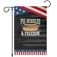 Pig Missiles And Freedom 4th of July Patriotic Hotdog Patriotic Garden Flag