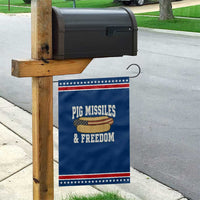 Pig Missiles And Freedom 4th of July Patriotic Hotdog Patriotic Garden Flag