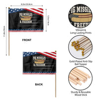 Pig Missiles And Freedom 4th of July Patriotic Hotdog Patriotic Handheld Flag