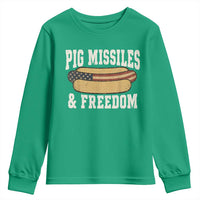 Pig Missiles And Freedom 4th of July Patriotic Hotdog Youth Sweatshirt