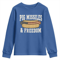 Pig Missiles And Freedom 4th of July Patriotic Hotdog Youth Sweatshirt
