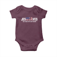 Jesus Saves USA 250th Anniversary Baby Onesie 250 Years of Fath And Freedom 4th of July