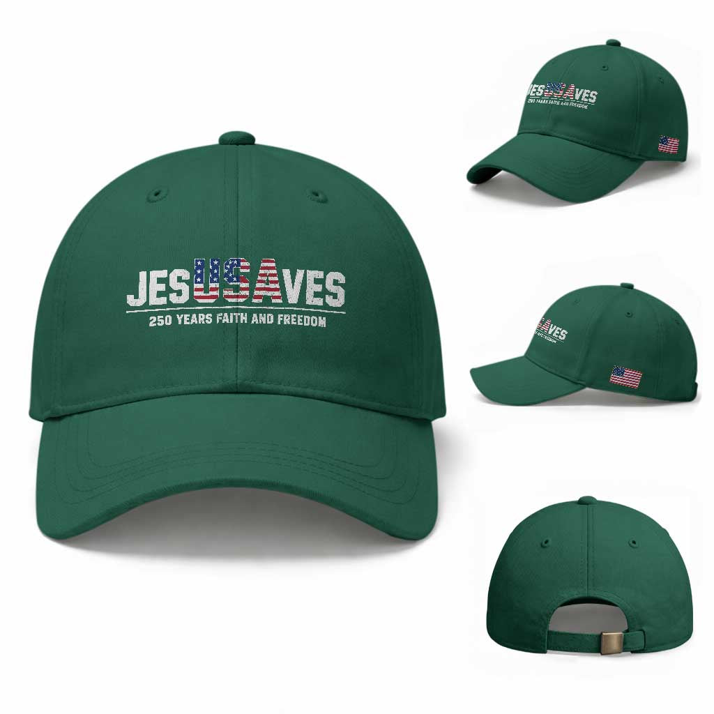 Jesus Saves USA 250th Anniversary Baseball Cap 250 Years of Fath And Freedom 4th of July