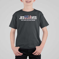 Jesus Saves USA 250th Anniversary T Shirt For Kid 250 Years of Fath And Freedom 4th of July