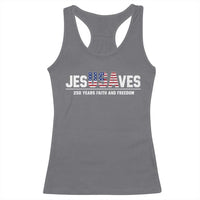 Jesus Saves USA 250th Anniversary Racerback Tank Top 250 Years of Fath And Freedom 4th of July