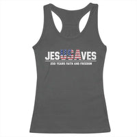 Jesus Saves USA 250th Anniversary Racerback Tank Top 250 Years of Fath And Freedom 4th of July
