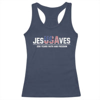 Jesus Saves USA 250th Anniversary Racerback Tank Top 250 Years of Fath And Freedom 4th of July