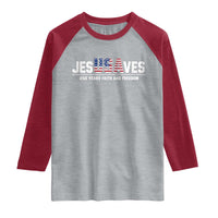 Jesus Saves USA 250th Anniversary Raglan Shirt 250 Years of Fath And Freedom 4th of July
