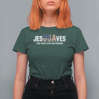 Jesus Saves USA 250th Anniversary T Shirt For Women 250 Years of Fath And Freedom 4th of July