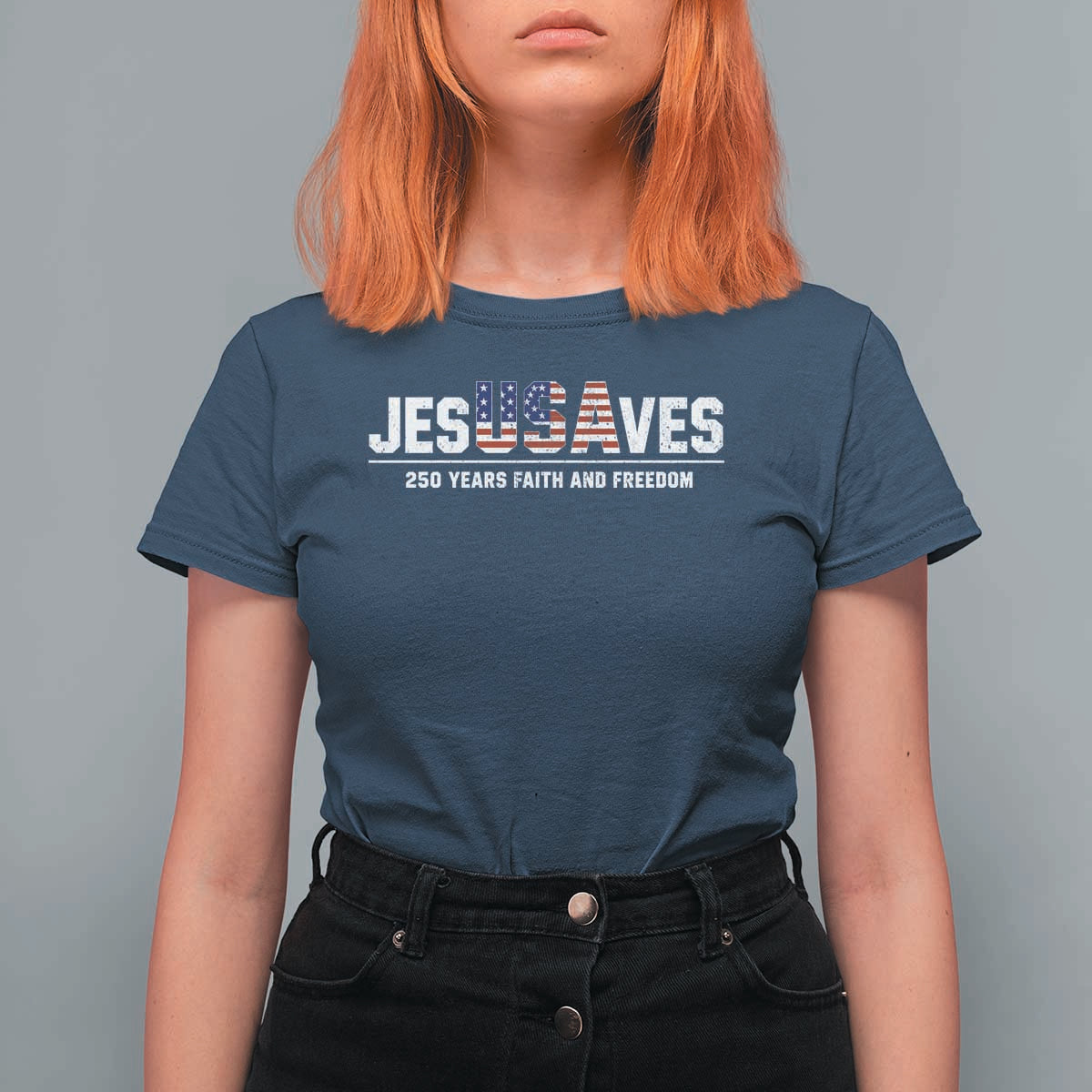 Jesus Saves USA 250th Anniversary T Shirt For Women 250 Years of Fath And Freedom 4th of July