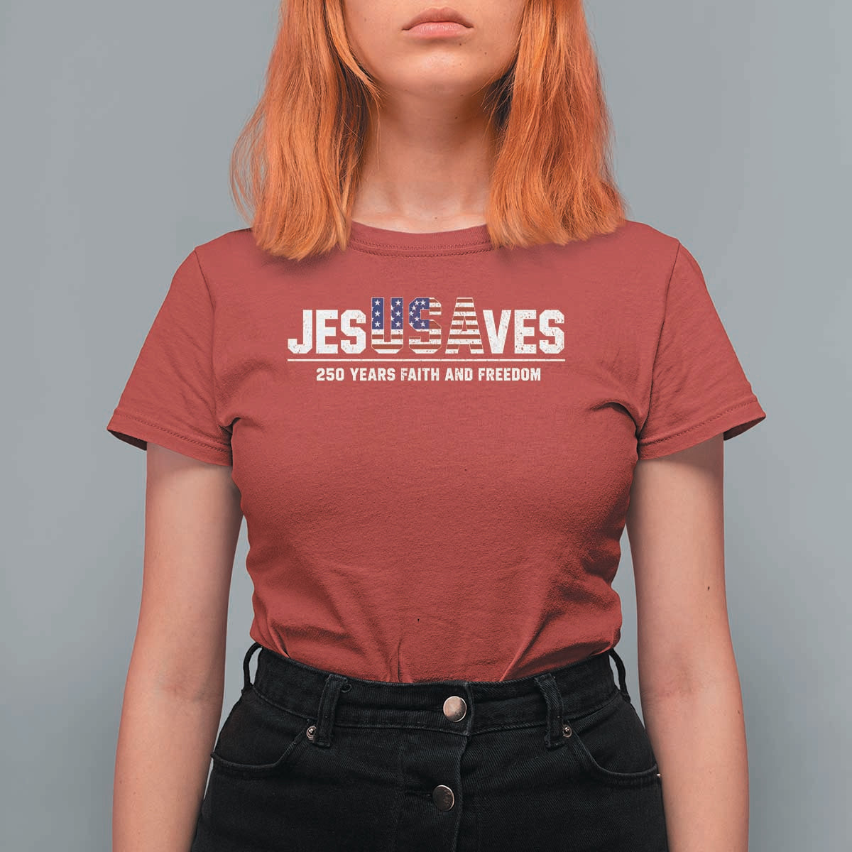 Jesus Saves USA 250th Anniversary T Shirt For Women 250 Years of Fath And Freedom 4th of July