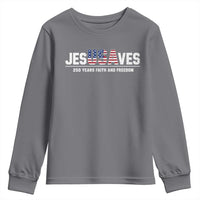 Jesus Saves USA 250th Anniversary Youth Sweatshirt 250 Years of Fath And Freedom 4th of July