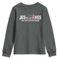 Jesus Saves USA 250th Anniversary Youth Sweatshirt 250 Years of Fath And Freedom 4th of July