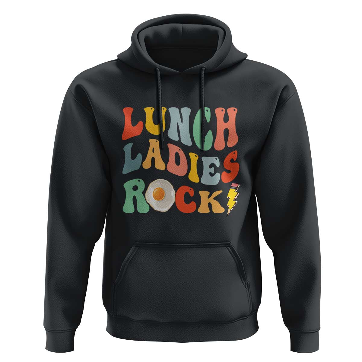 Lunch Ladies Rock Hoodie Retro Groovy Cafeteria Crew Egg Pencil - Wonder Print Shop