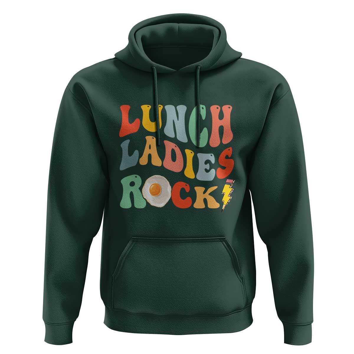 Lunch Ladies Rock Hoodie Retro Groovy Cafeteria Crew Egg Pencil - Wonder Print Shop