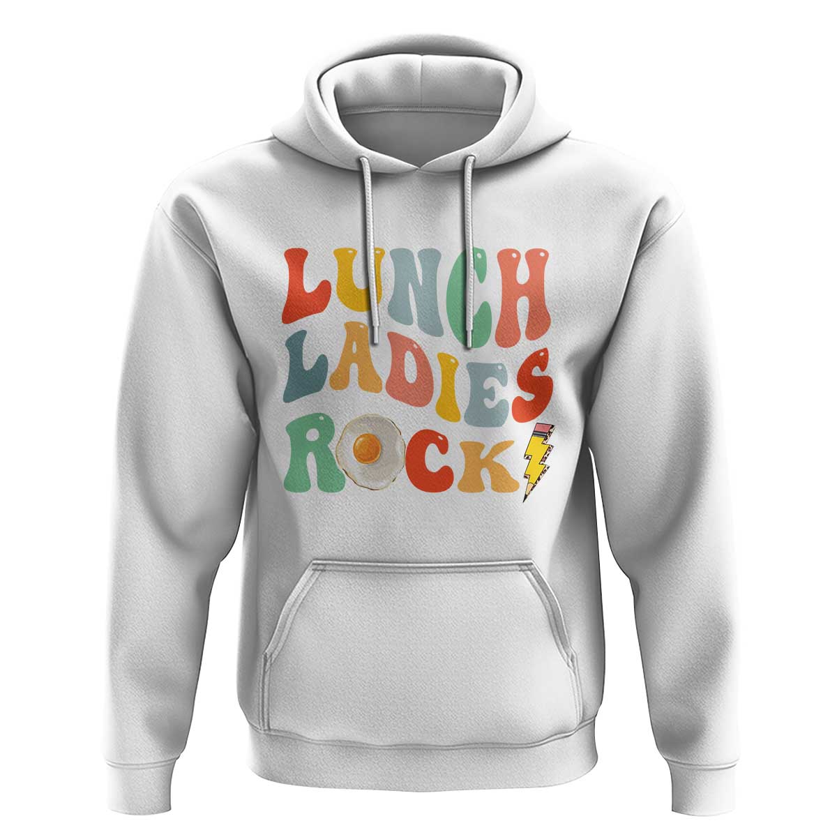 Lunch Ladies Rock Hoodie Retro Groovy Cafeteria Crew Egg Pencil - Wonder Print Shop