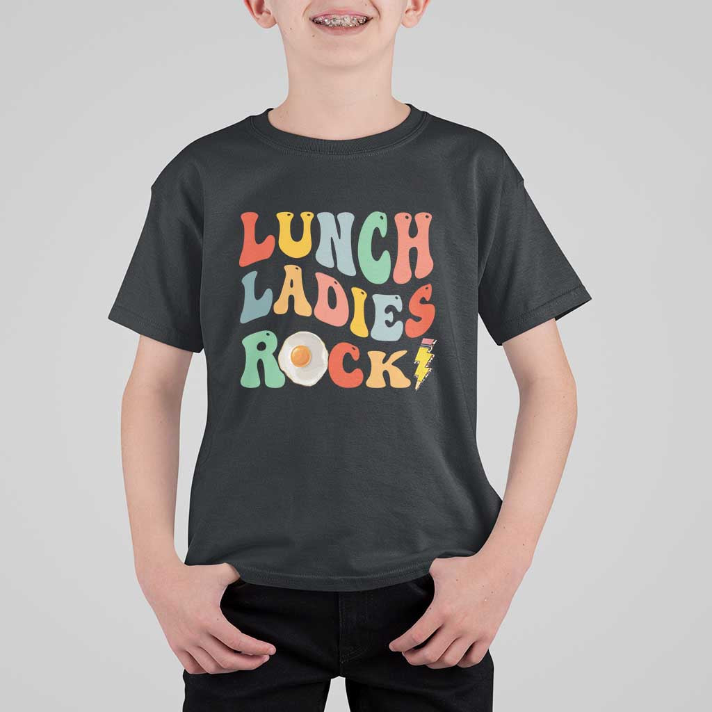 Lunch Ladies Rock T Shirt For Kid Retro Groovy Cafeteria Crew Egg Pencil - Wonder Print Shop