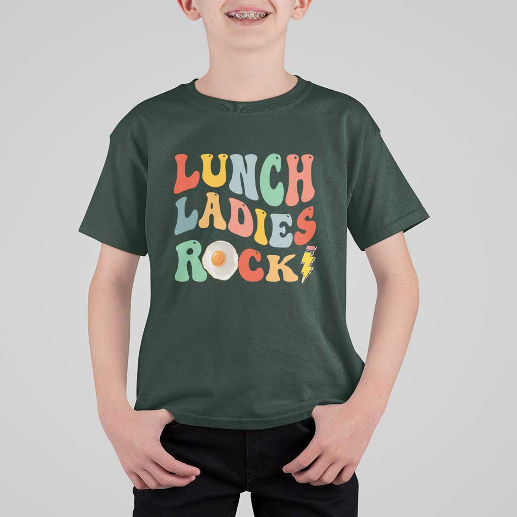 Lunch Ladies Rock T Shirt For Kid Retro Groovy Cafeteria Crew Egg Pencil - Wonder Print Shop