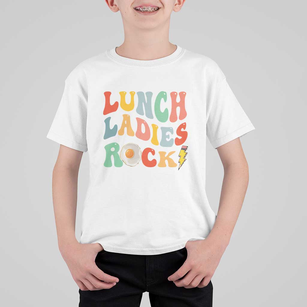 Lunch Ladies Rock T Shirt For Kid Retro Groovy Cafeteria Crew Egg Pencil - Wonder Print Shop