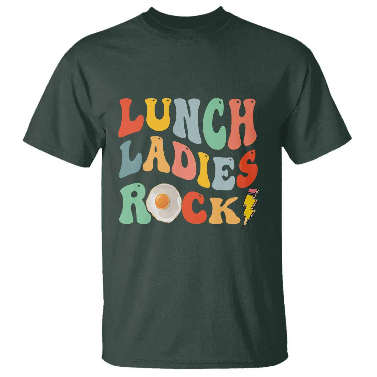 Lunch Ladies Rock T Shirt Retro Groovy Cafeteria Crew Egg Pencil - Wonder Print Shop