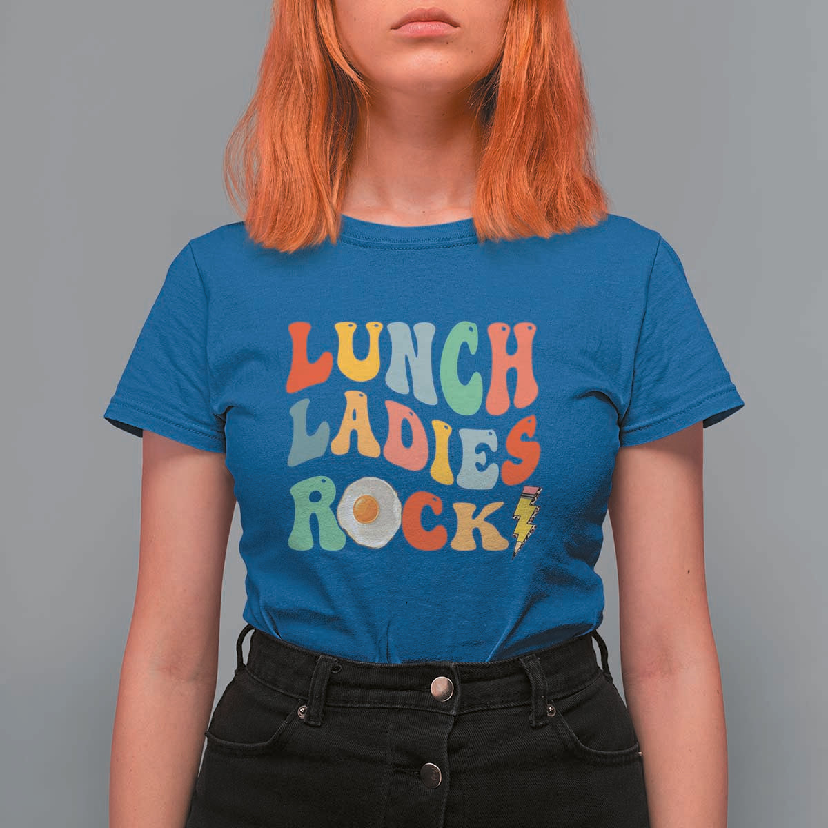 Lunch Ladies Rock T Shirt For Women Retro Groovy Cafeteria Crew Egg Pencil - Wonder Print Shop