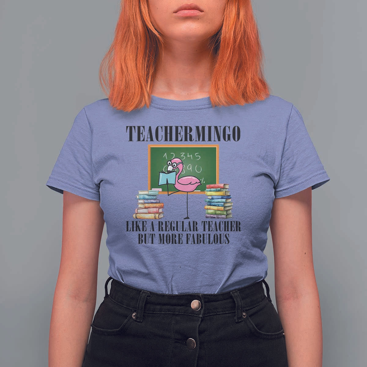 Flamingo Teacher T Shirt For Women Teachermingo Like A Normal Teacher But More Fabulous - Wonder Print Shop