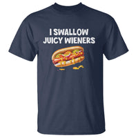 Funny Hotdog T Shirt I Swallow Juicy Wieners Joke Sarcastic - Wonder Print Shop