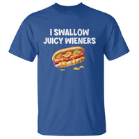 Funny Hotdog T Shirt I Swallow Juicy Wieners Joke Sarcastic - Wonder Print Shop