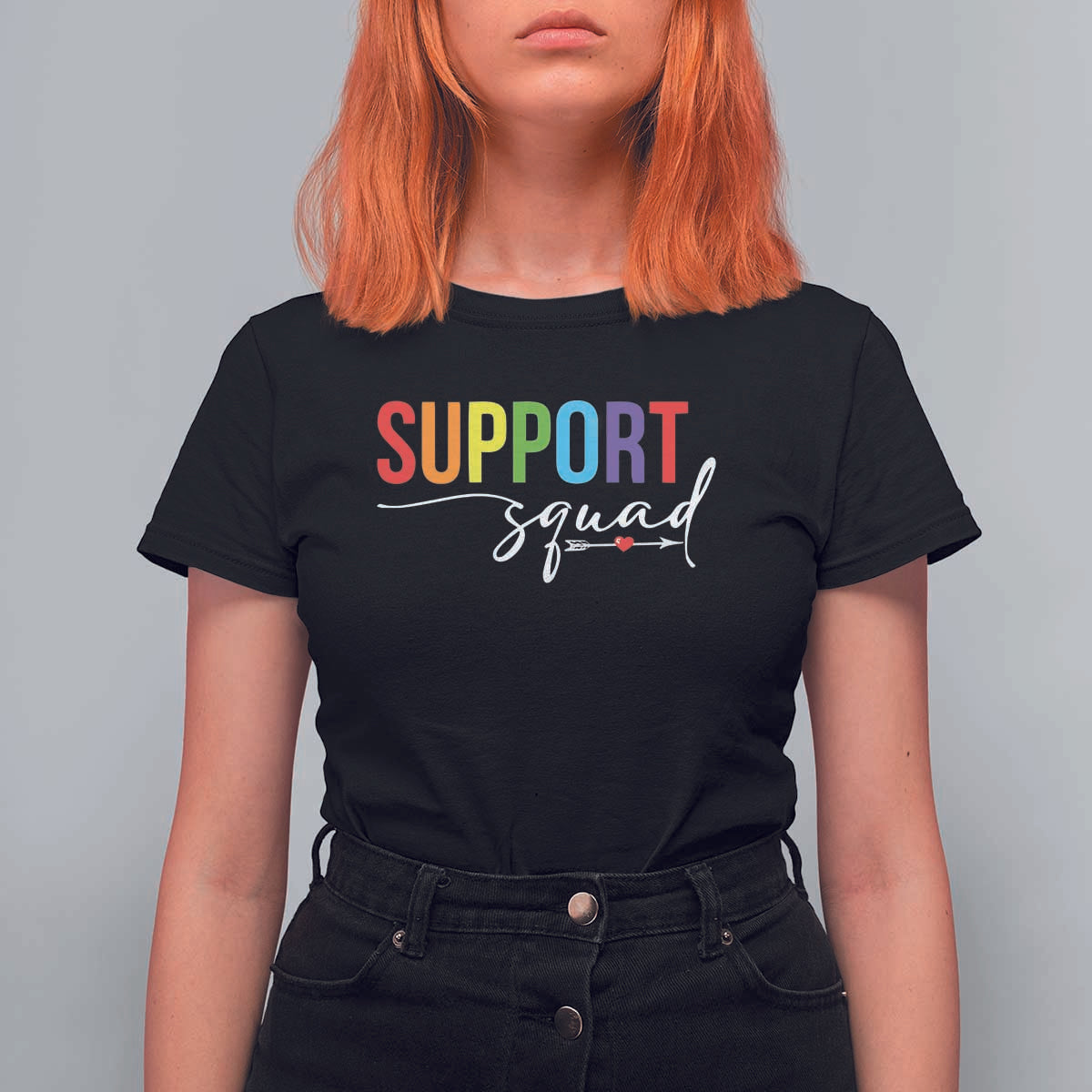 School Support Team T Shirt For Women Support Squad Teacher - Wonder Print Shop