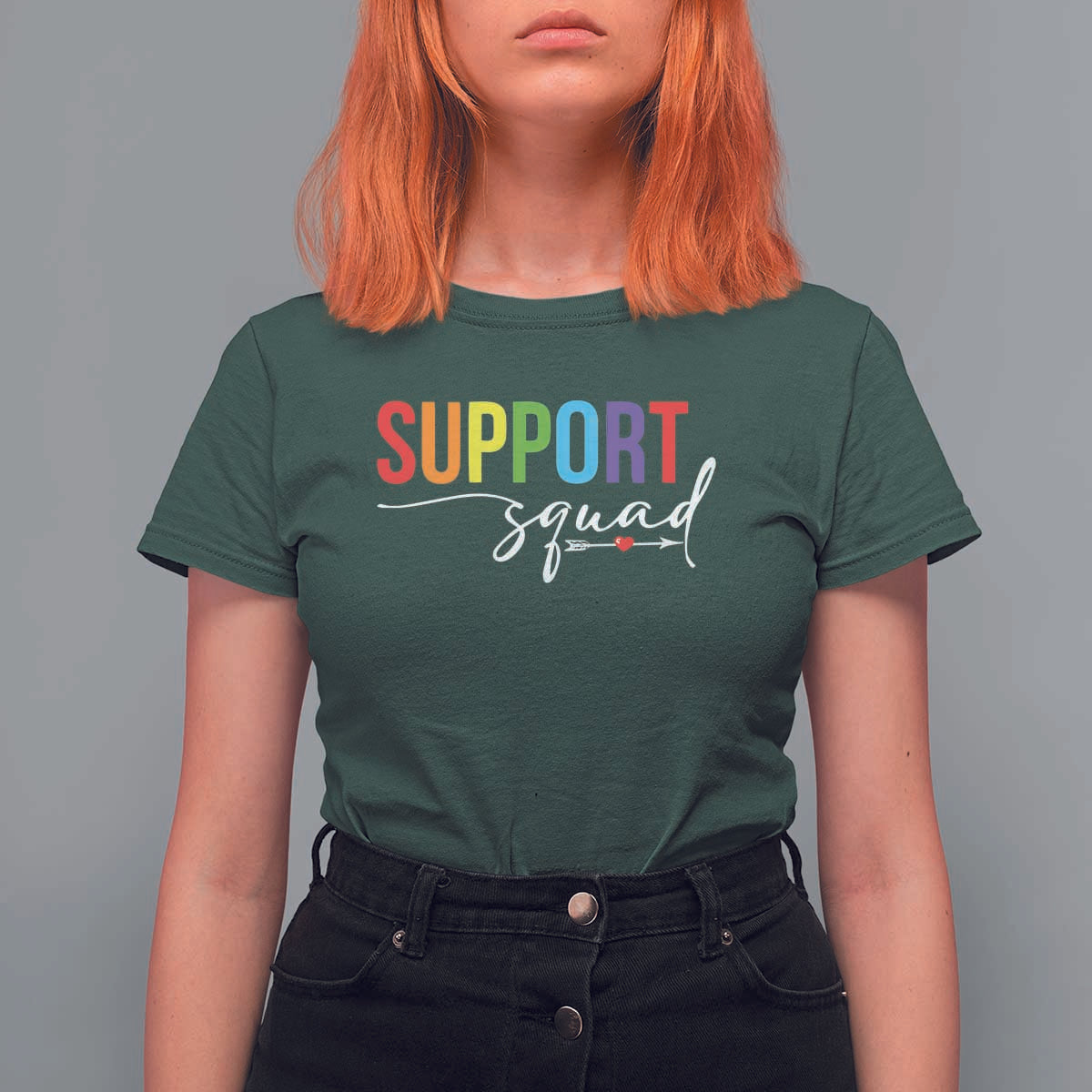 School Support Team T Shirt For Women Support Squad Teacher - Wonder Print Shop