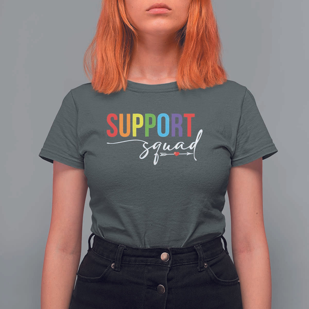 School Support Team T Shirt For Women Support Squad Teacher - Wonder Print Shop