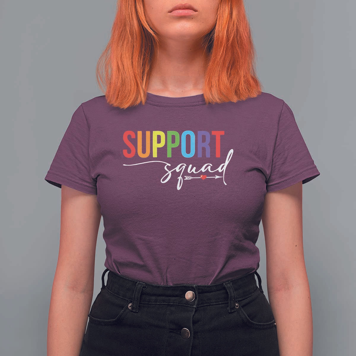 School Support Team T Shirt For Women Support Squad Teacher - Wonder Print Shop