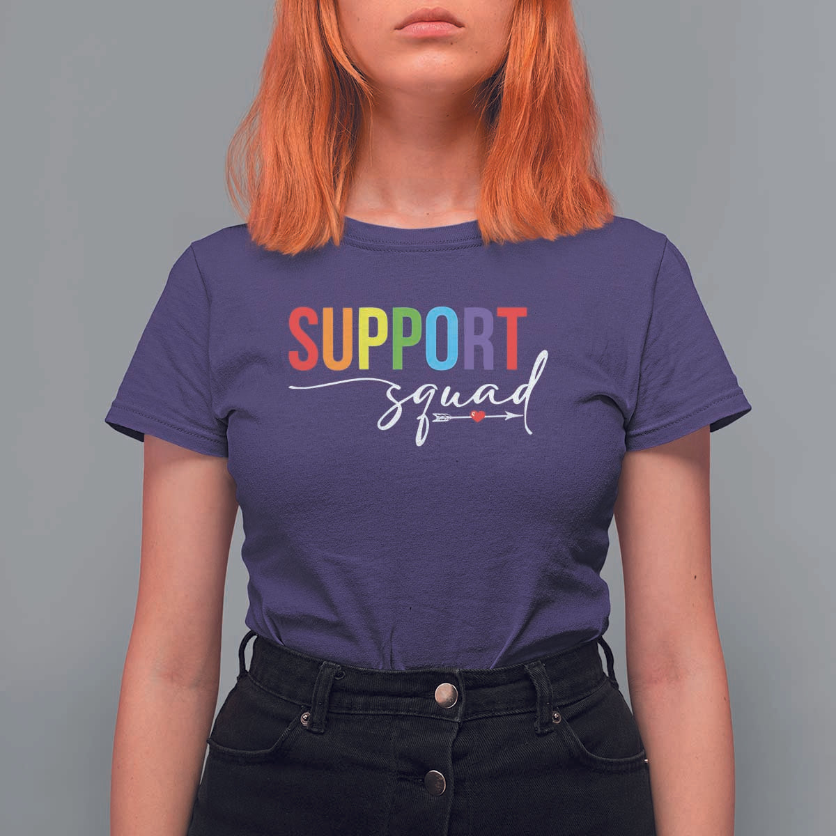 School Support Team T Shirt For Women Support Squad Teacher - Wonder Print Shop