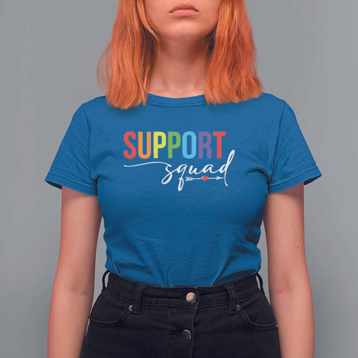 School Support Team T Shirt For Women Support Squad Teacher - Wonder Print Shop