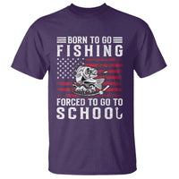 Born To Go Fishing Forced To Go To School T Shirt Bass Fly Fishing - Wonder Print Shop