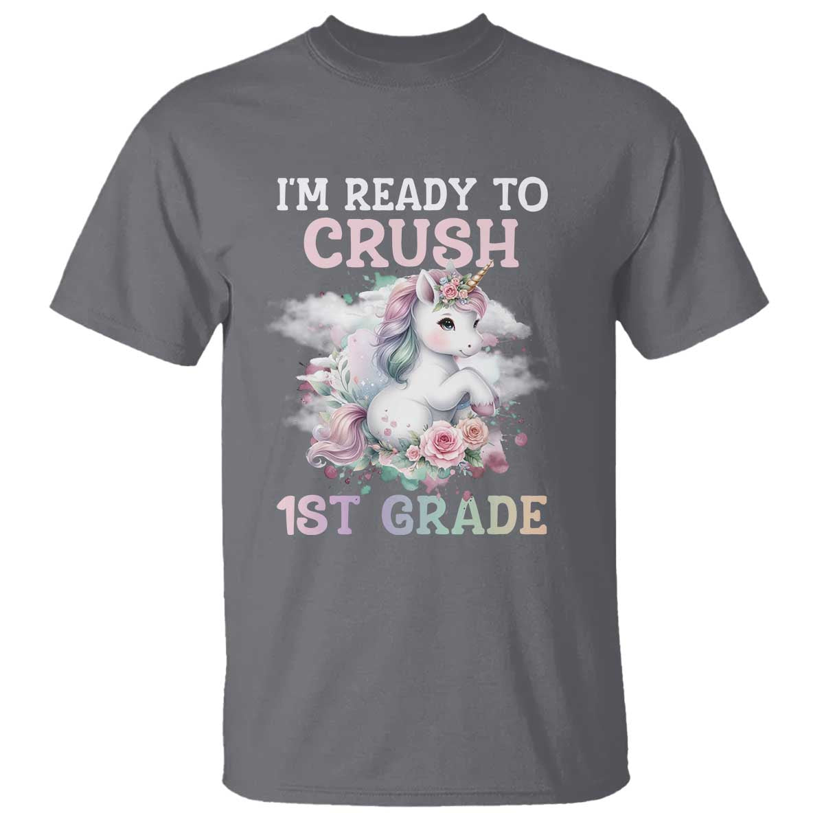 Back To School T Shirt I'm Ready To Crush First Grade Unicorn - Wonder Print Shop
