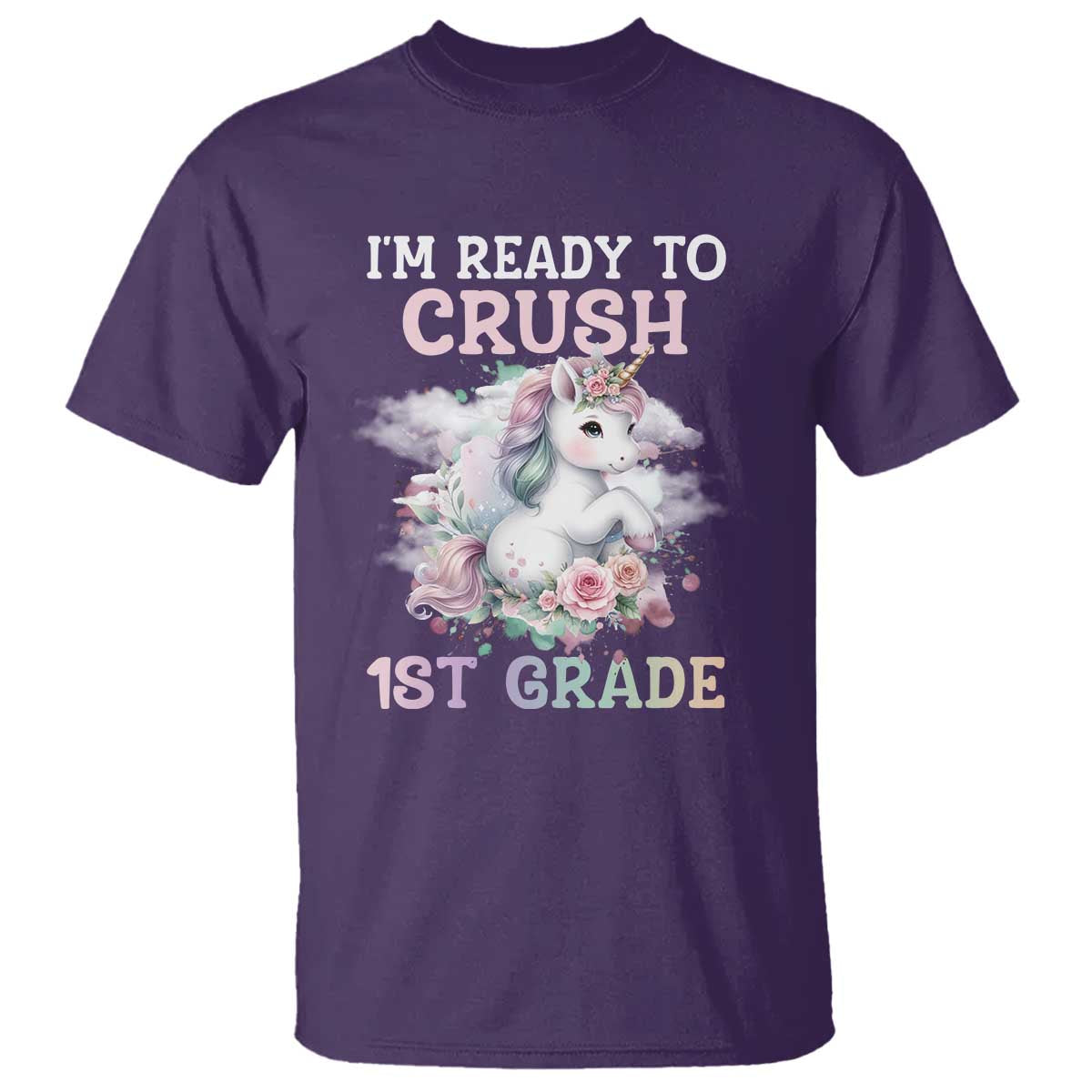 Back To School T Shirt I'm Ready To Crush First Grade Unicorn - Wonder Print Shop