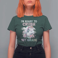 Back To School T Shirt For Women I'm Ready To Crush First Grade Unicorn - Wonder Print Shop
