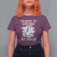 Back To School T Shirt For Women I'm Ready To Crush First Grade Unicorn - Wonder Print Shop