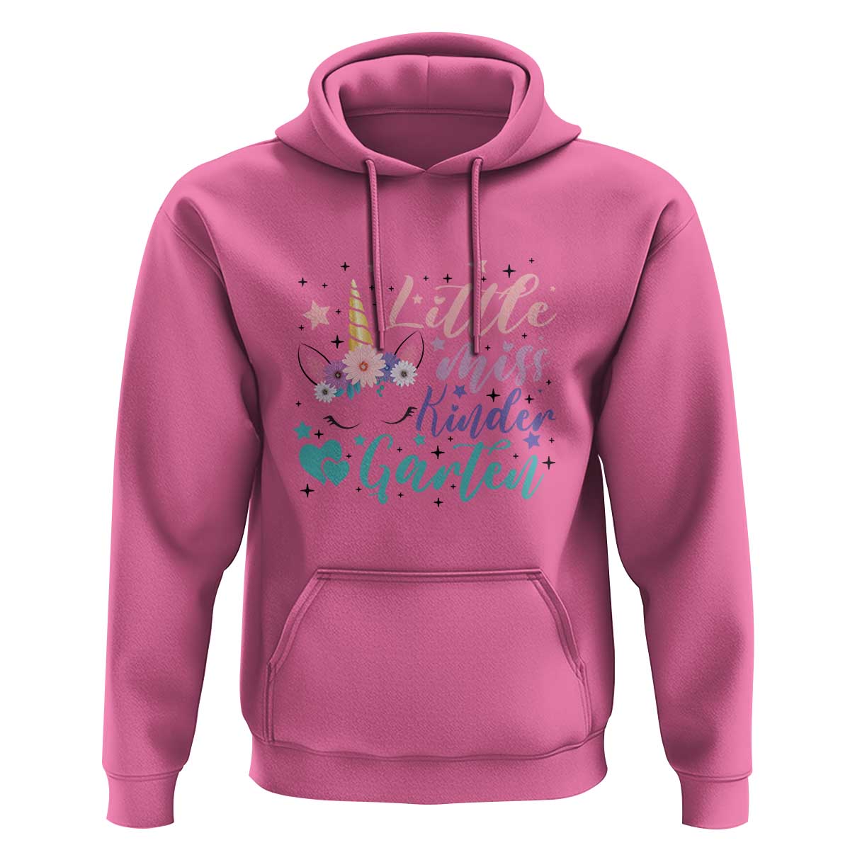 Back To School Hoodie Little Miss Kindergarten Unicorn - Wonder Print Shop