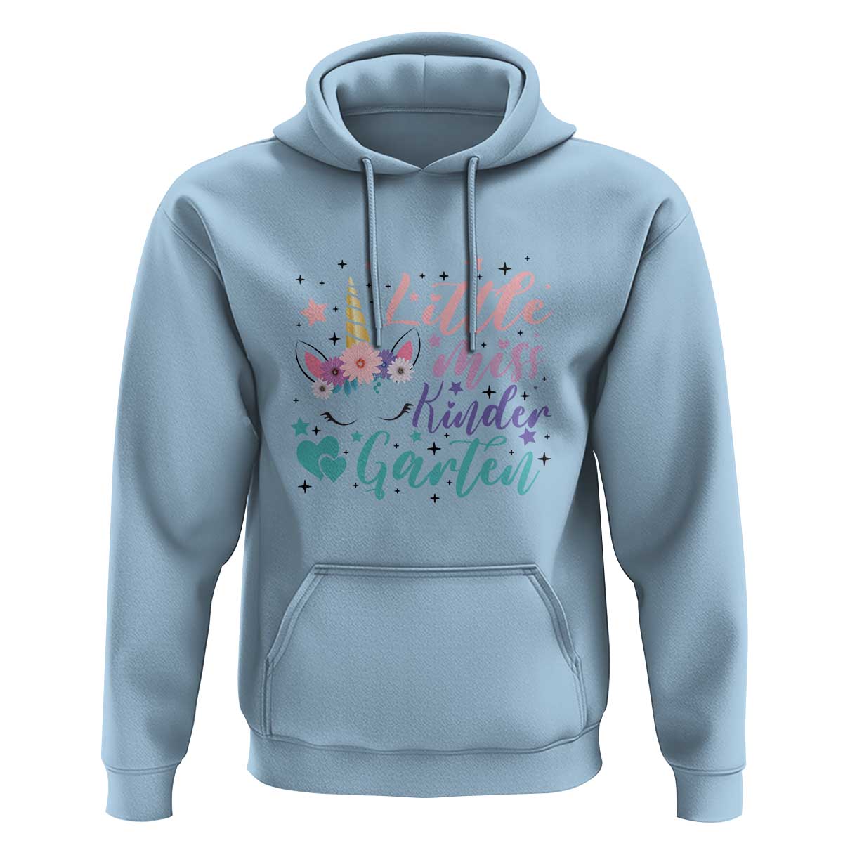 Back To School Hoodie Little Miss Kindergarten Unicorn - Wonder Print Shop