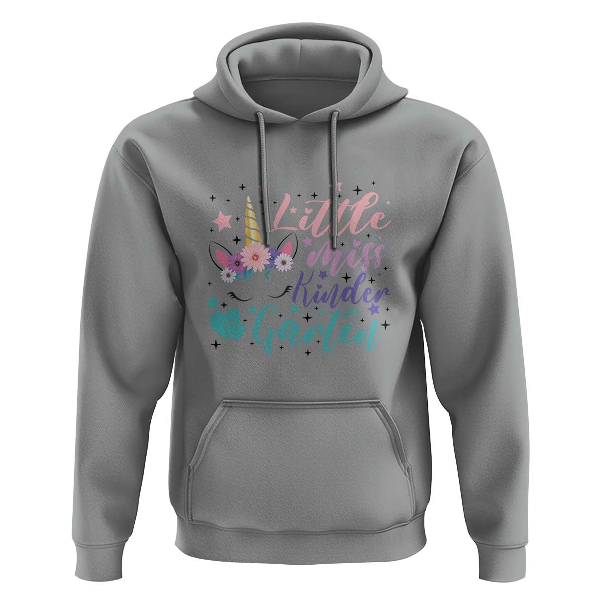 Back To School Hoodie Little Miss Kindergarten Unicorn - Wonder Print Shop