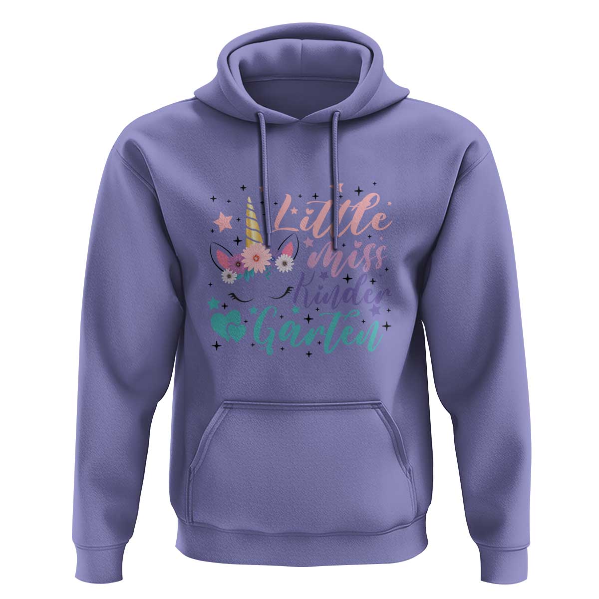 Back To School Hoodie Little Miss Kindergarten Unicorn - Wonder Print Shop