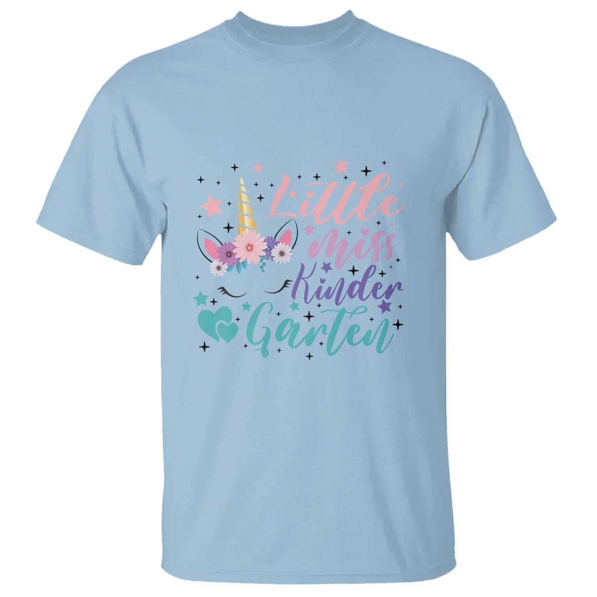 Back To School T Shirt Little Miss Kindergarten Unicorn - Wonder Print Shop