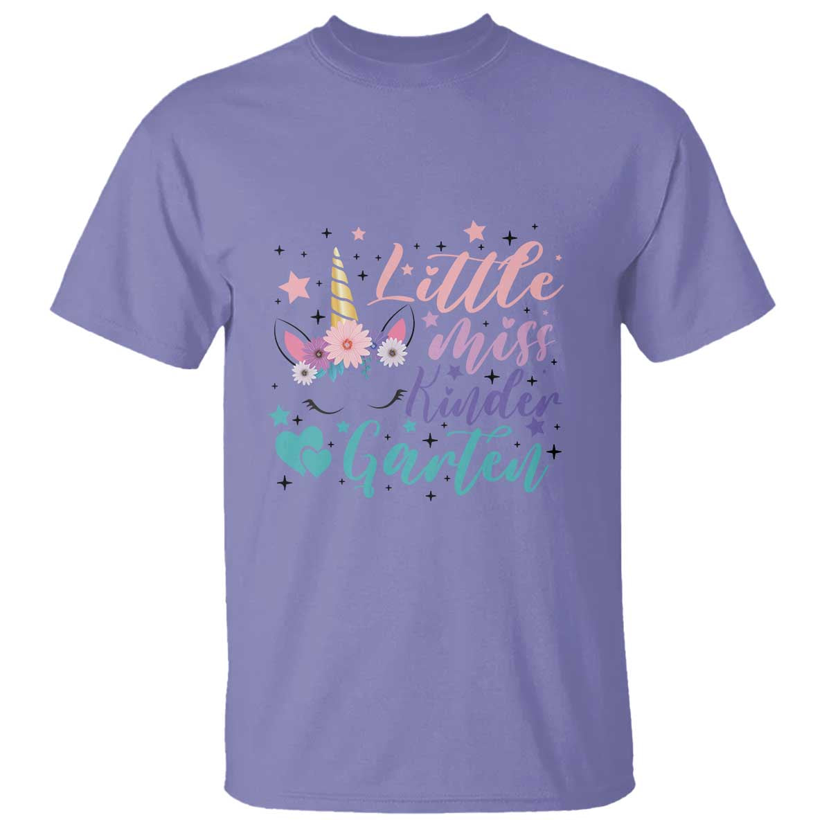 Back To School T Shirt Little Miss Kindergarten Unicorn - Wonder Print Shop