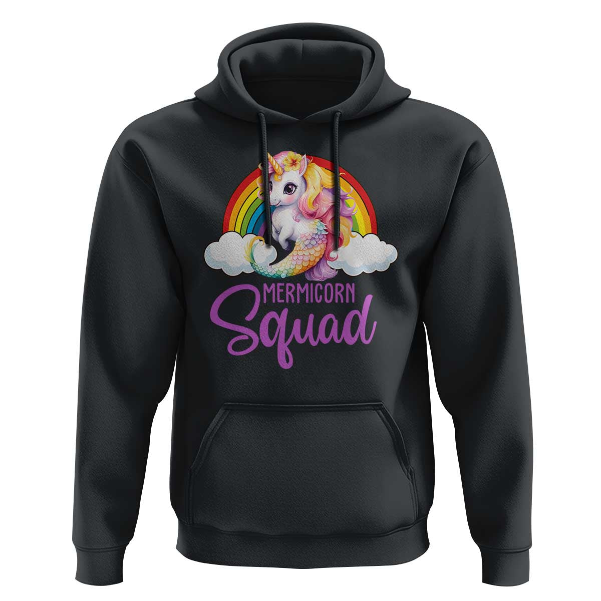 Mermicorn Squad Hoodie Mermaids Unicorns Birthday Party Rainbow - Wonder Print Shop