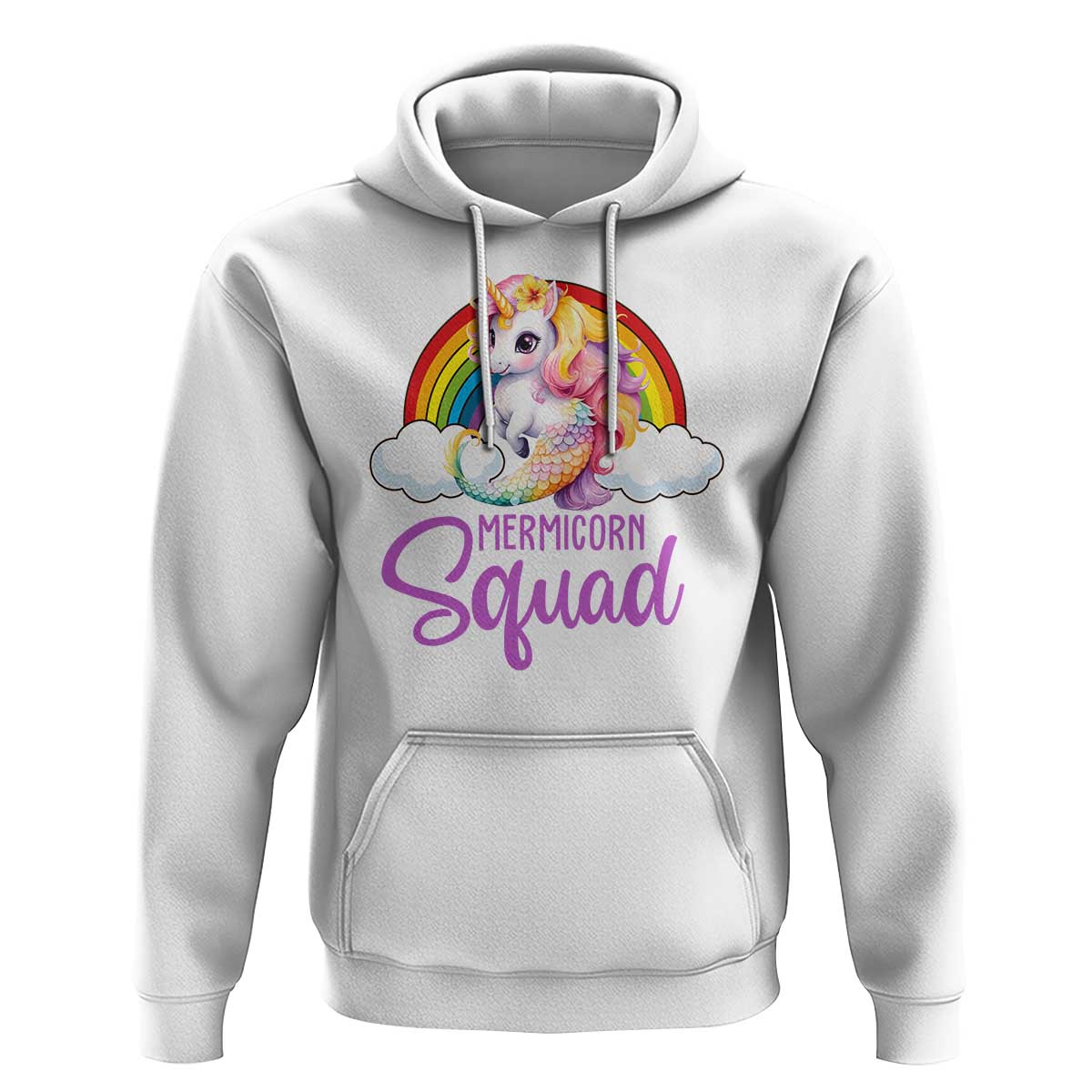 Mermicorn Squad Hoodie Mermaids Unicorns Birthday Party Rainbow - Wonder Print Shop