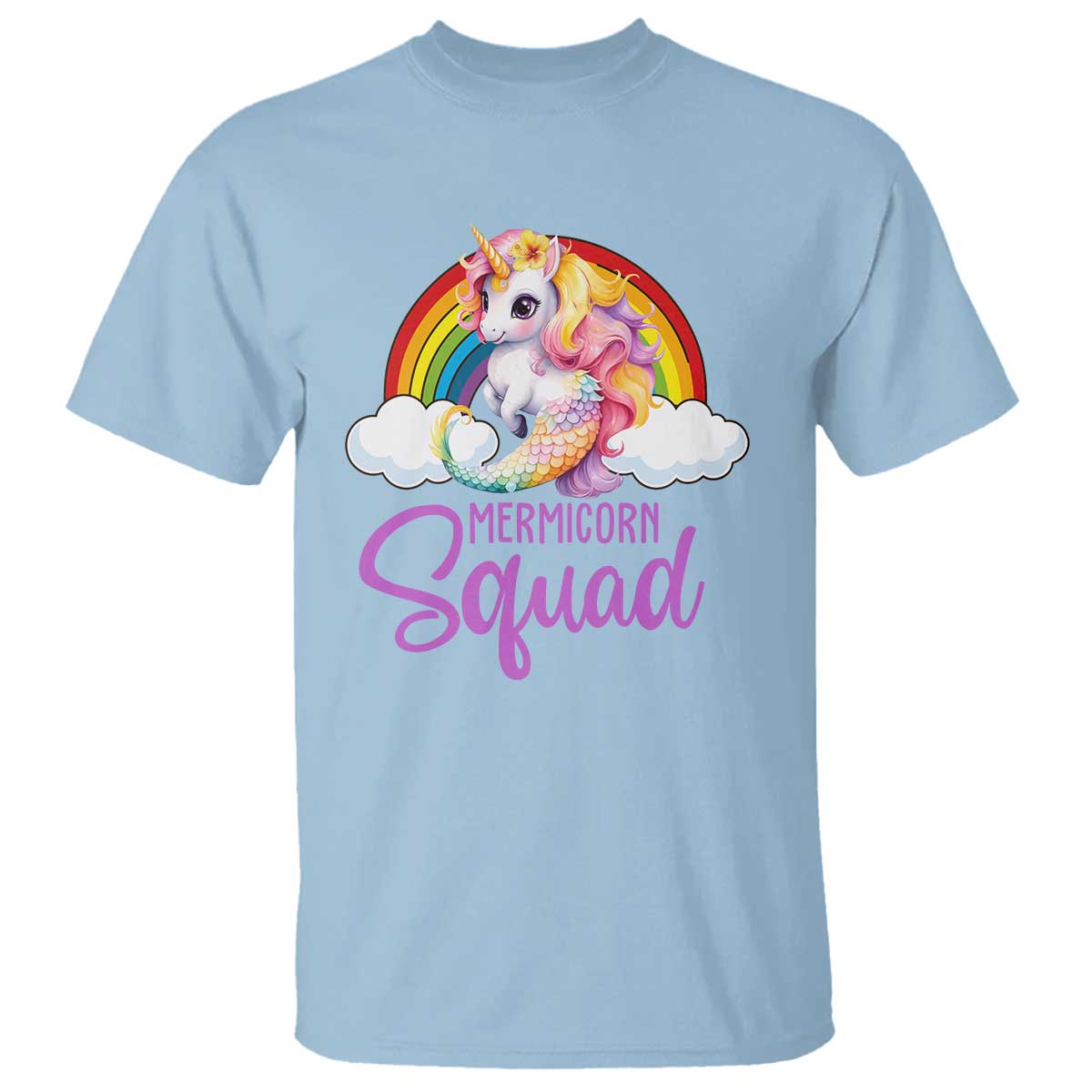 Mermicorn Squad T Shirt Mermaids Unicorns Birthday Party Rainbow - Wonder Print Shop
